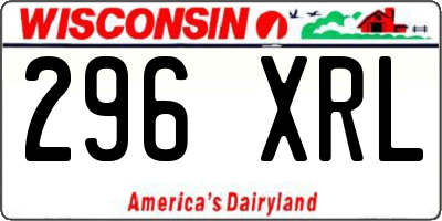 WI license plate 296XRL