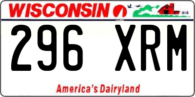 WI license plate 296XRM