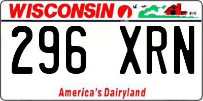 WI license plate 296XRN