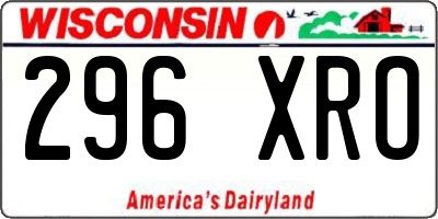 WI license plate 296XRO