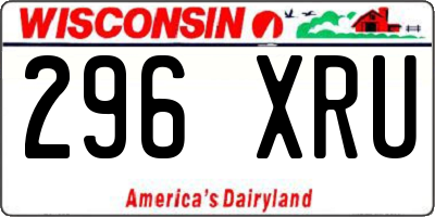 WI license plate 296XRU
