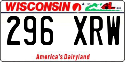 WI license plate 296XRW