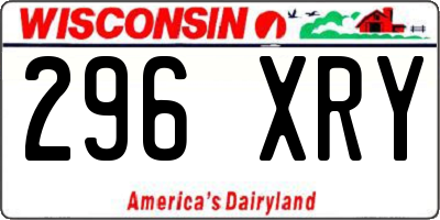 WI license plate 296XRY