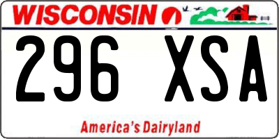 WI license plate 296XSA