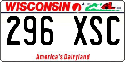 WI license plate 296XSC