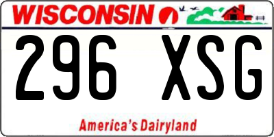 WI license plate 296XSG