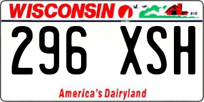 WI license plate 296XSH