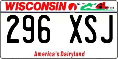 WI license plate 296XSJ