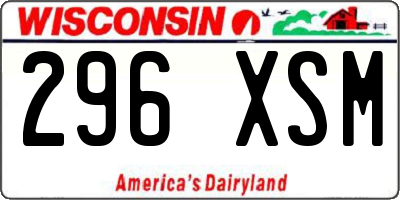 WI license plate 296XSM