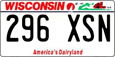 WI license plate 296XSN