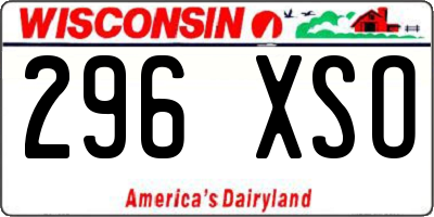 WI license plate 296XSO
