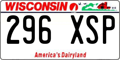 WI license plate 296XSP