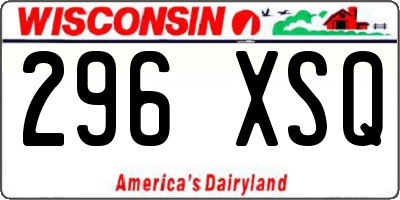 WI license plate 296XSQ