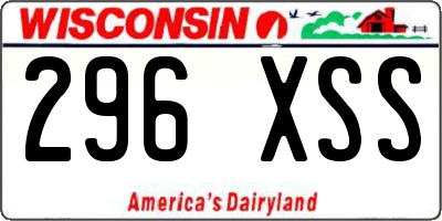 WI license plate 296XSS