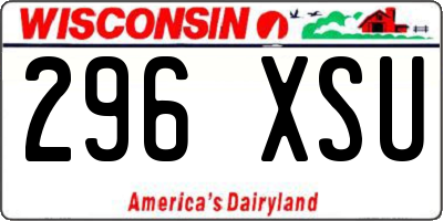 WI license plate 296XSU