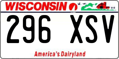 WI license plate 296XSV