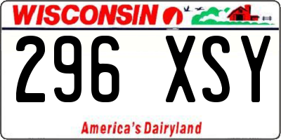 WI license plate 296XSY