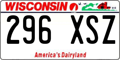 WI license plate 296XSZ
