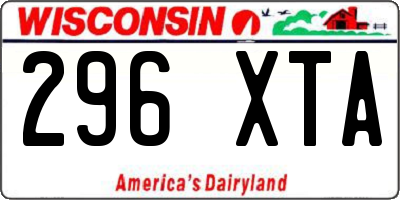 WI license plate 296XTA