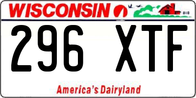 WI license plate 296XTF
