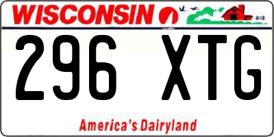 WI license plate 296XTG