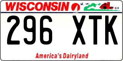 WI license plate 296XTK