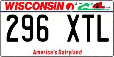 WI license plate 296XTL