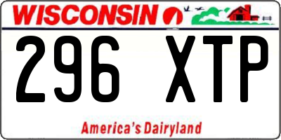 WI license plate 296XTP