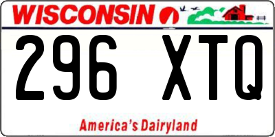 WI license plate 296XTQ