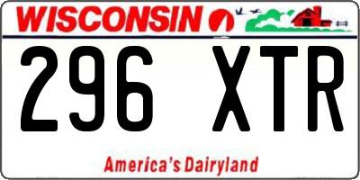 WI license plate 296XTR
