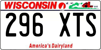 WI license plate 296XTS
