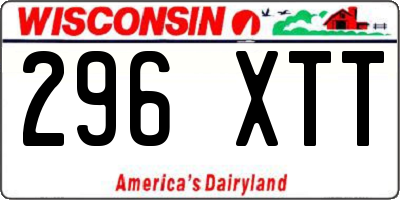 WI license plate 296XTT