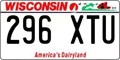 WI license plate 296XTU