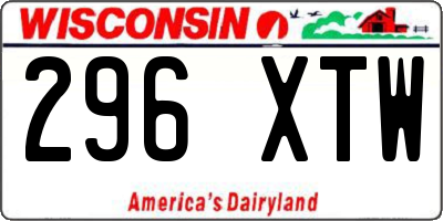 WI license plate 296XTW