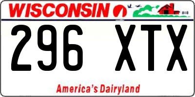 WI license plate 296XTX