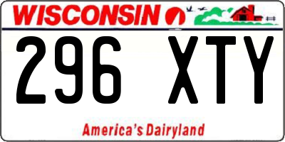 WI license plate 296XTY