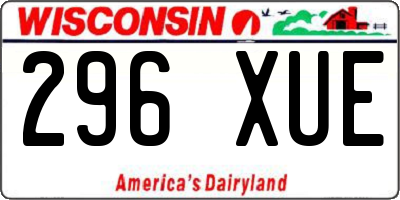 WI license plate 296XUE