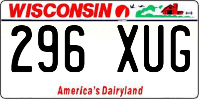WI license plate 296XUG