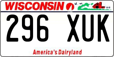 WI license plate 296XUK