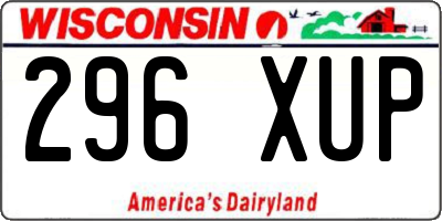 WI license plate 296XUP