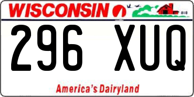 WI license plate 296XUQ