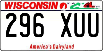 WI license plate 296XUU