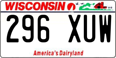 WI license plate 296XUW