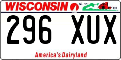 WI license plate 296XUX