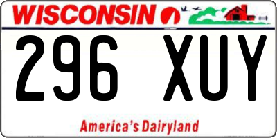 WI license plate 296XUY