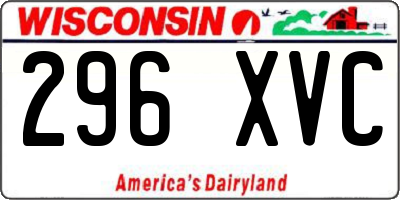 WI license plate 296XVC