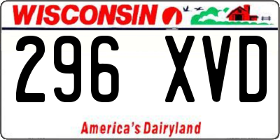 WI license plate 296XVD