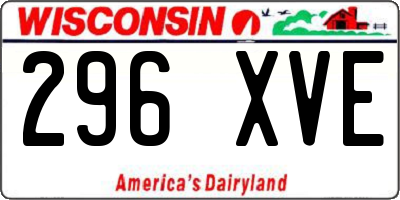 WI license plate 296XVE