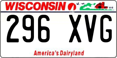 WI license plate 296XVG