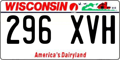 WI license plate 296XVH